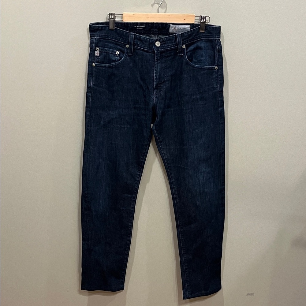 AG Adriano Goldschmied Dark Blue Straight Leg Jeans